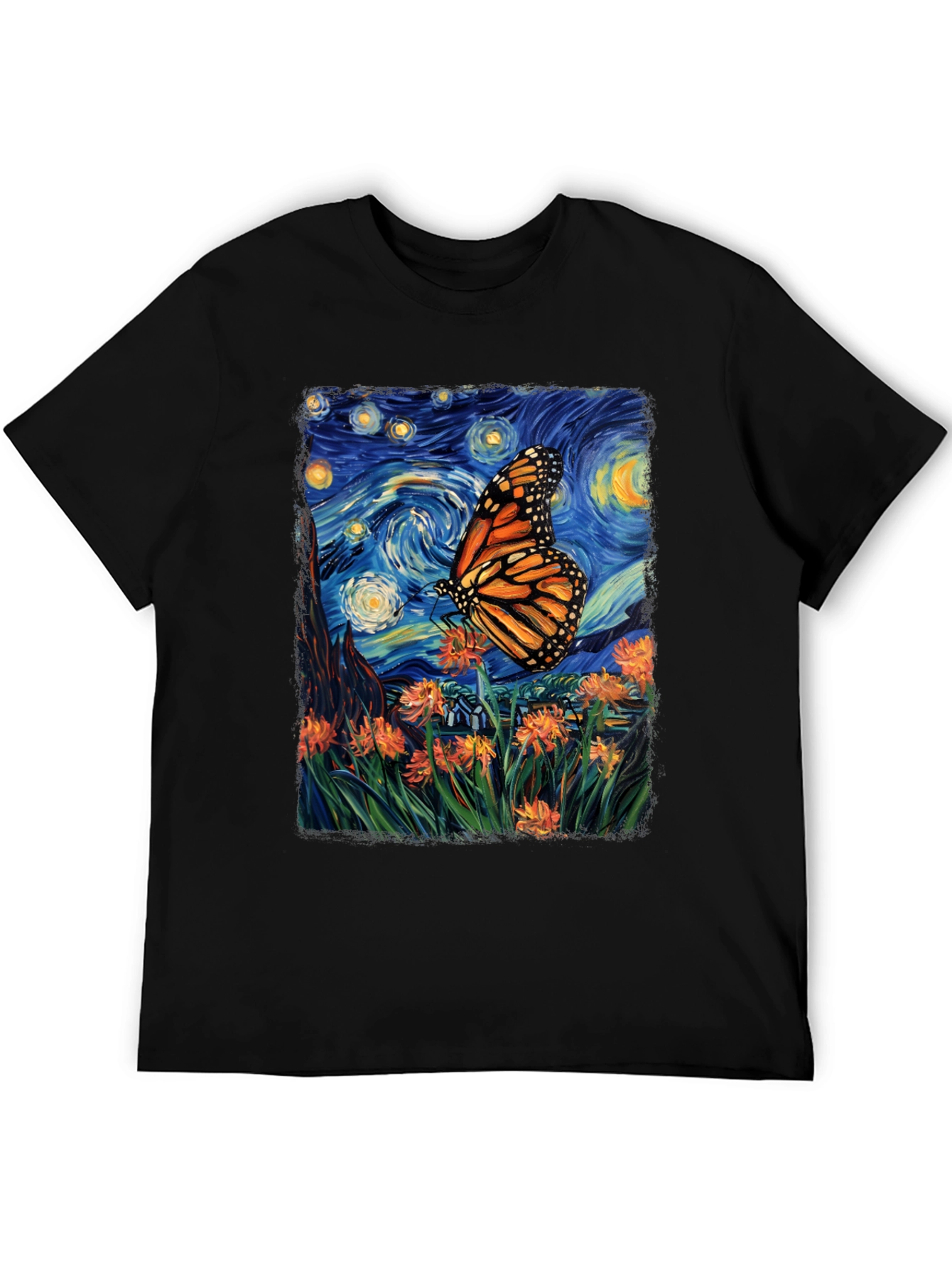 Starry Night Butterfly Graphic Tee