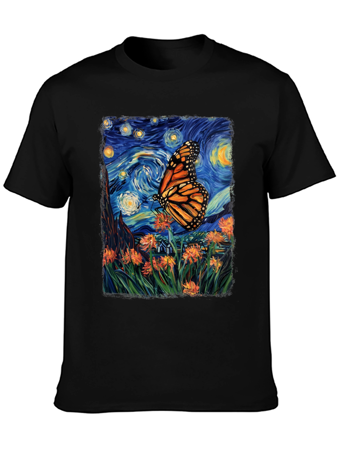 Starry Night Butterfly Graphic Tee