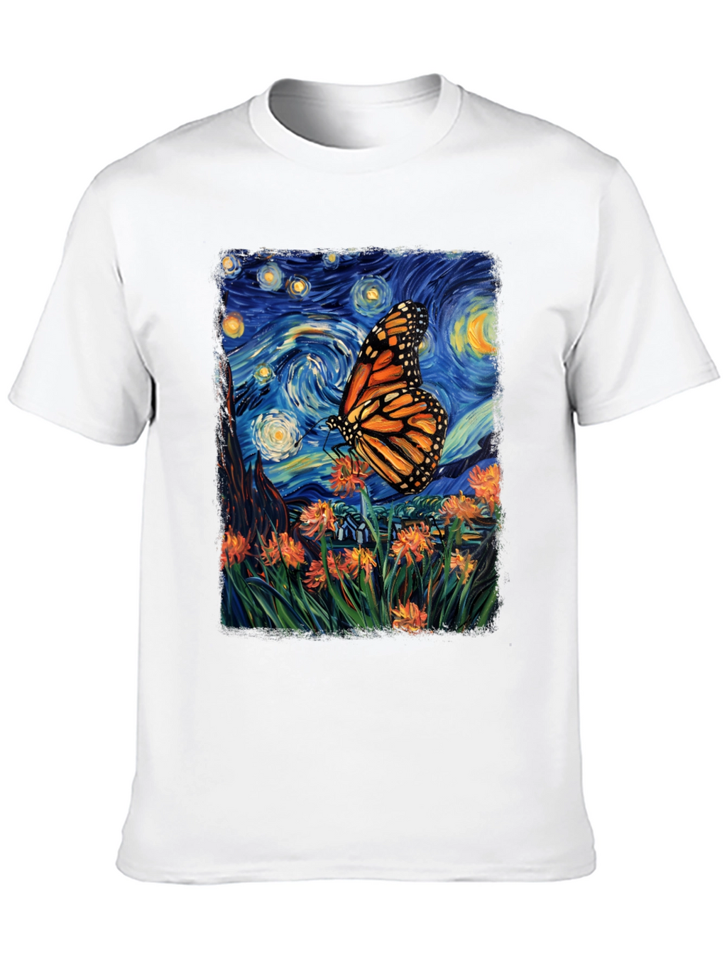 Starry Night Butterfly Graphic Tee