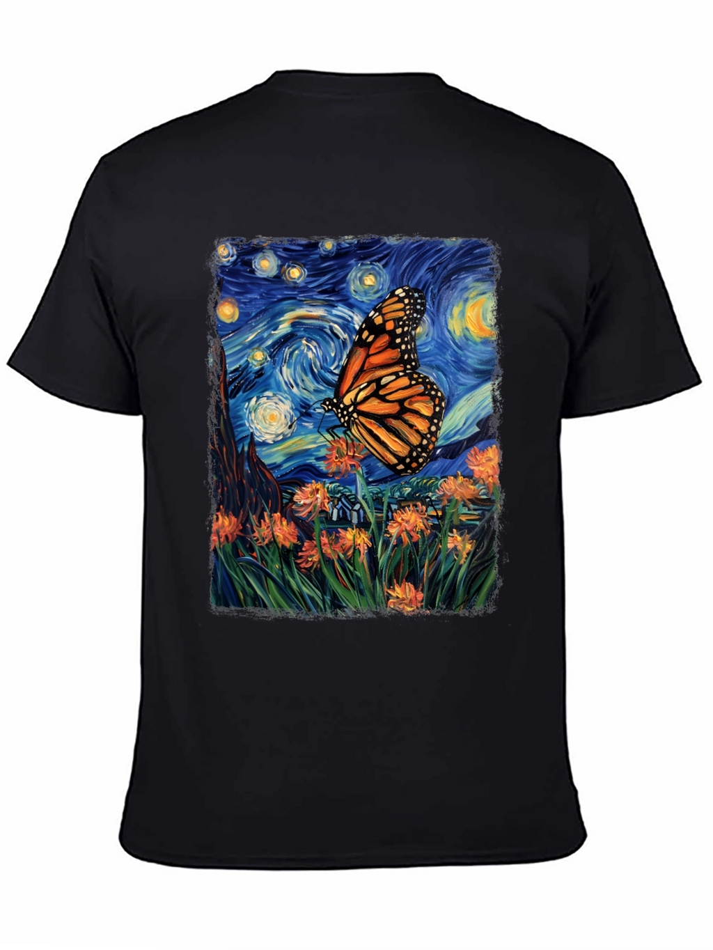 Starry Night Butterfly Graphic Tee