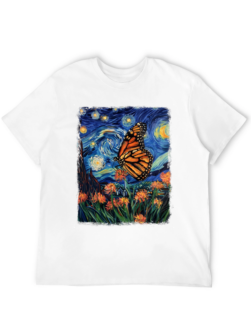 Starry Night Butterfly Graphic Tee