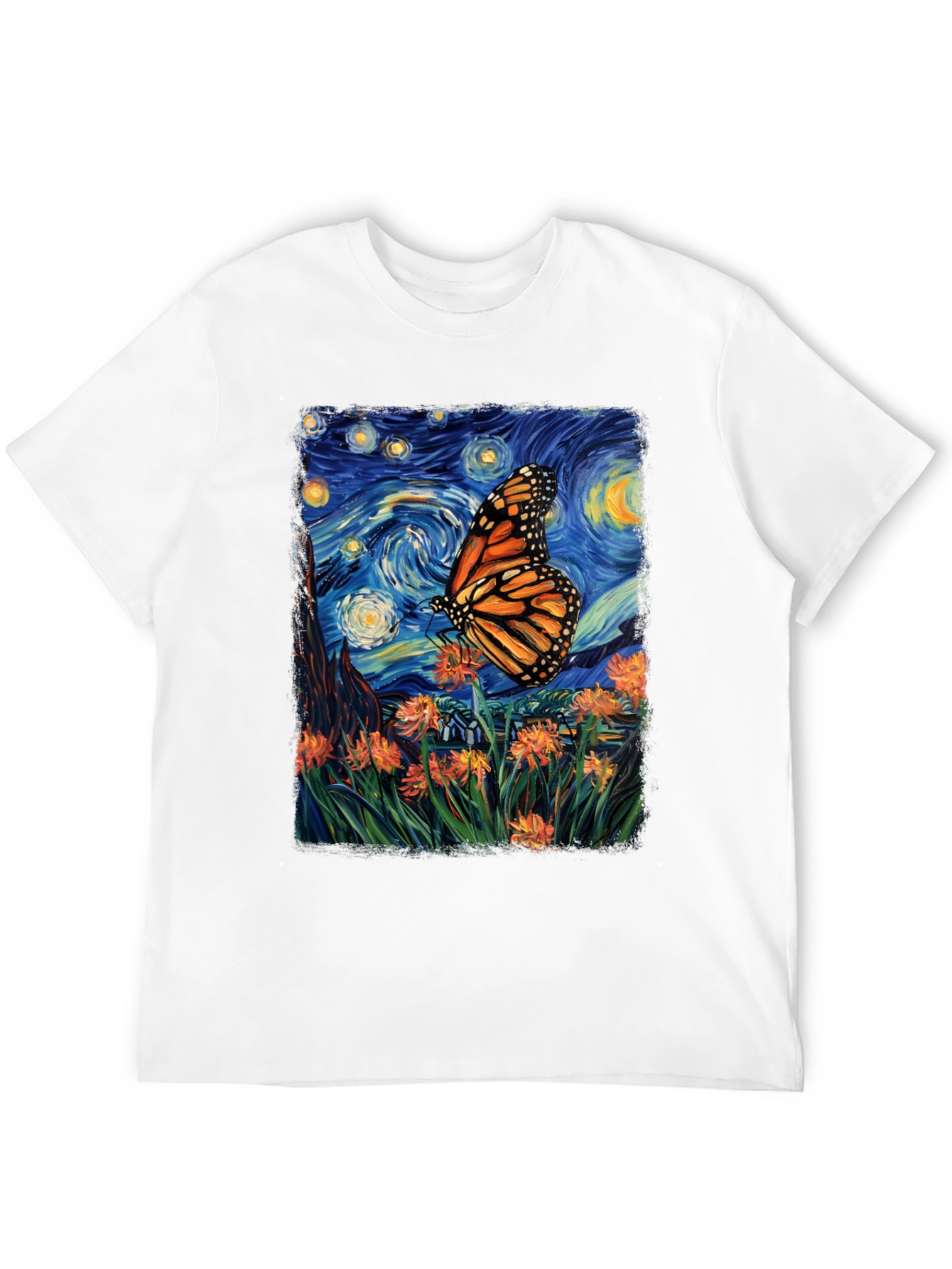 Starry Night Butterfly Graphic Tee