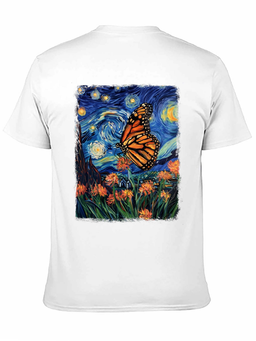 Starry Night Butterfly Graphic Tee
