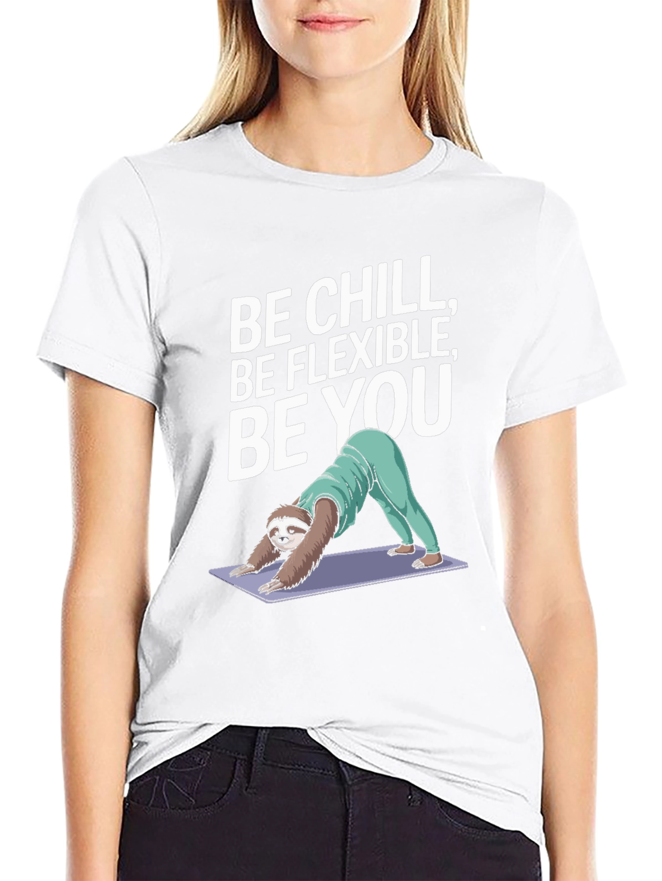Be Chill Sloth Yoga Graphic T-Shirt