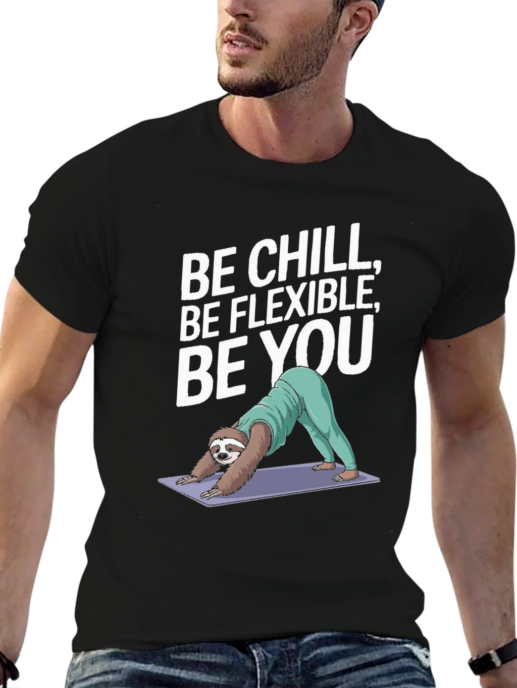 Be Chill Sloth Yoga Graphic T-Shirt