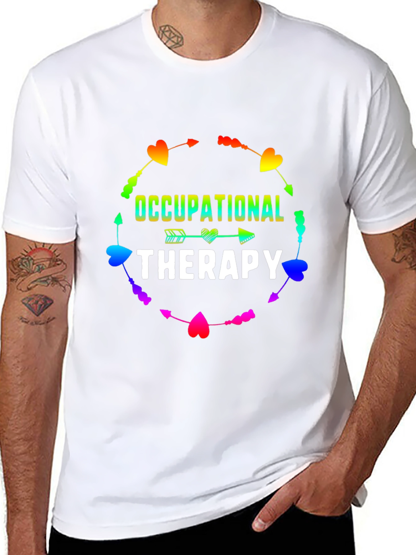 Occupational Therapy Rainbow Heart Arrow T-Shirt