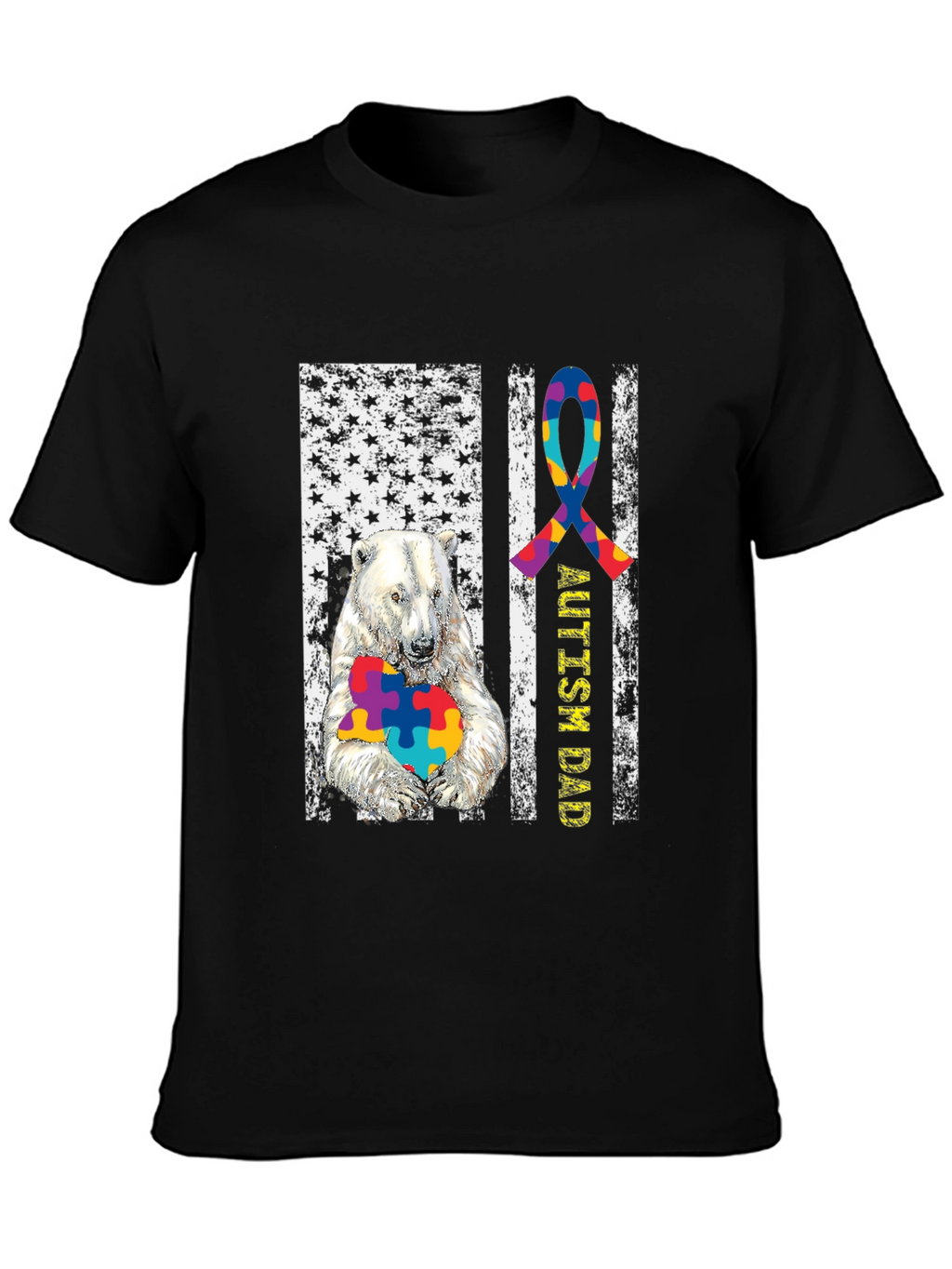 Autism Dad Polar Bear T-Shirt
