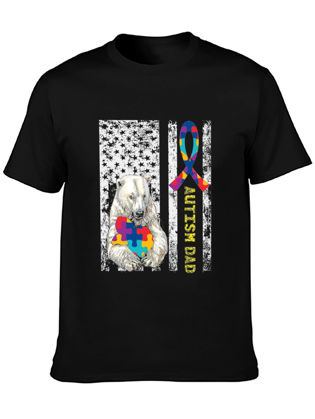 Autism Dad Polar Bear T-Shirt