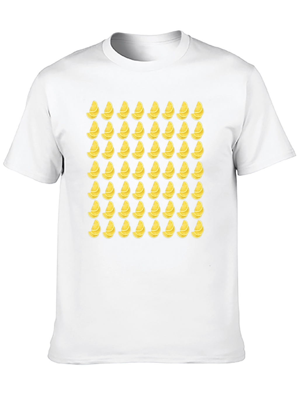 Lemon Slice Pattern T-Shirt - Black