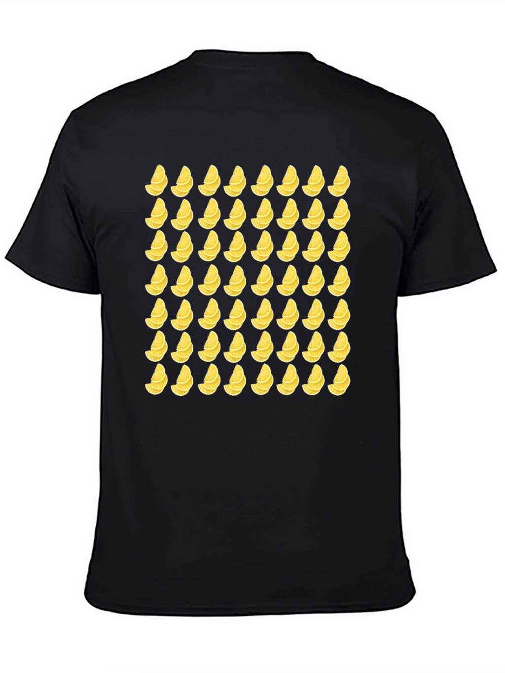 Lemon Slice Pattern T-Shirt - Black