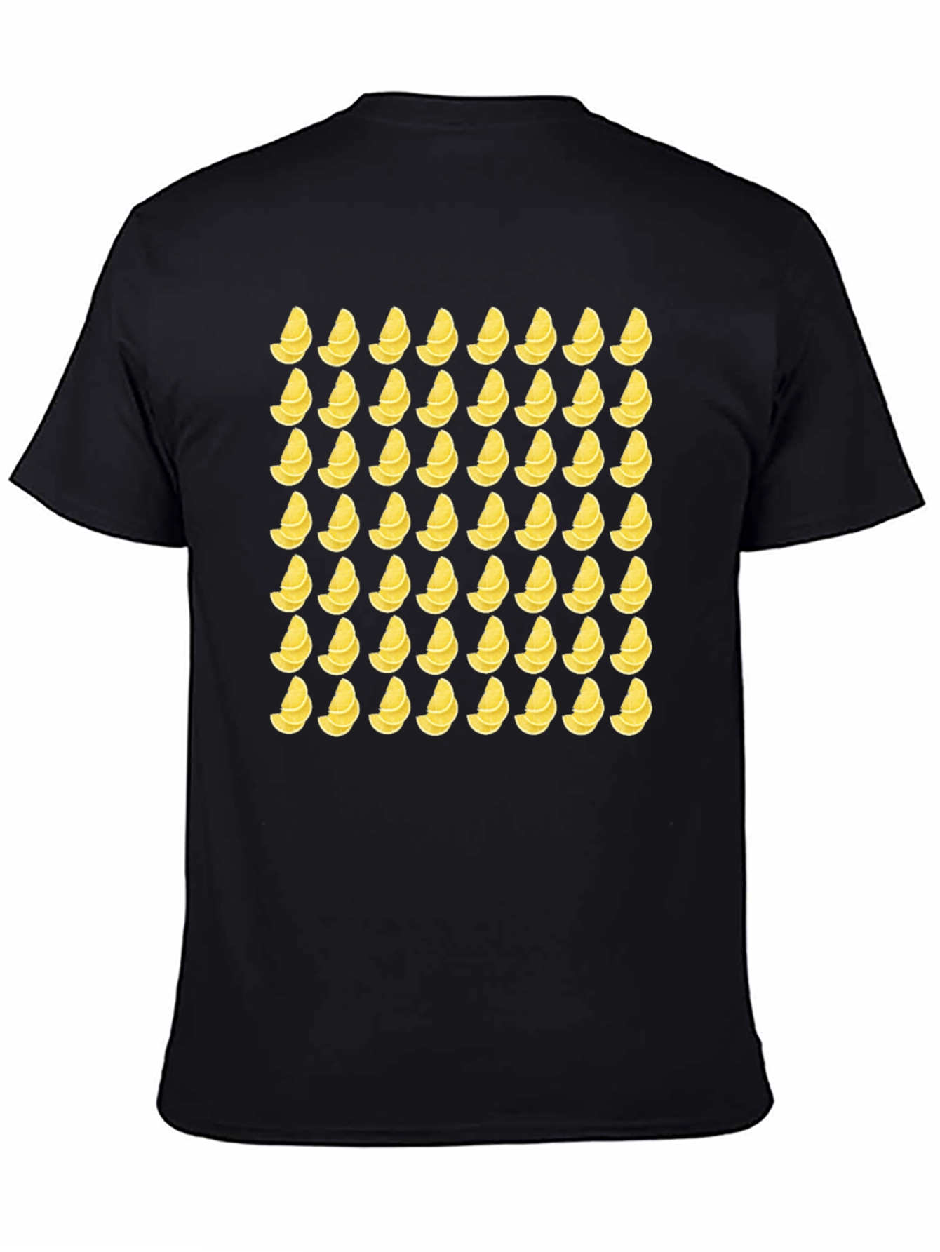 Lemon Slice Pattern T-Shirt - Black