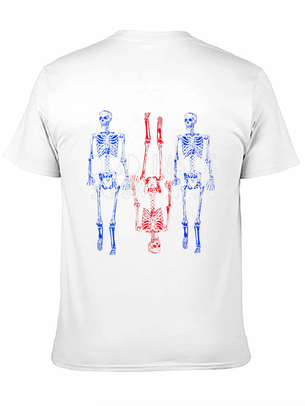 Dead Inside Skeleton Graphic Tee - Black Cotton Blend