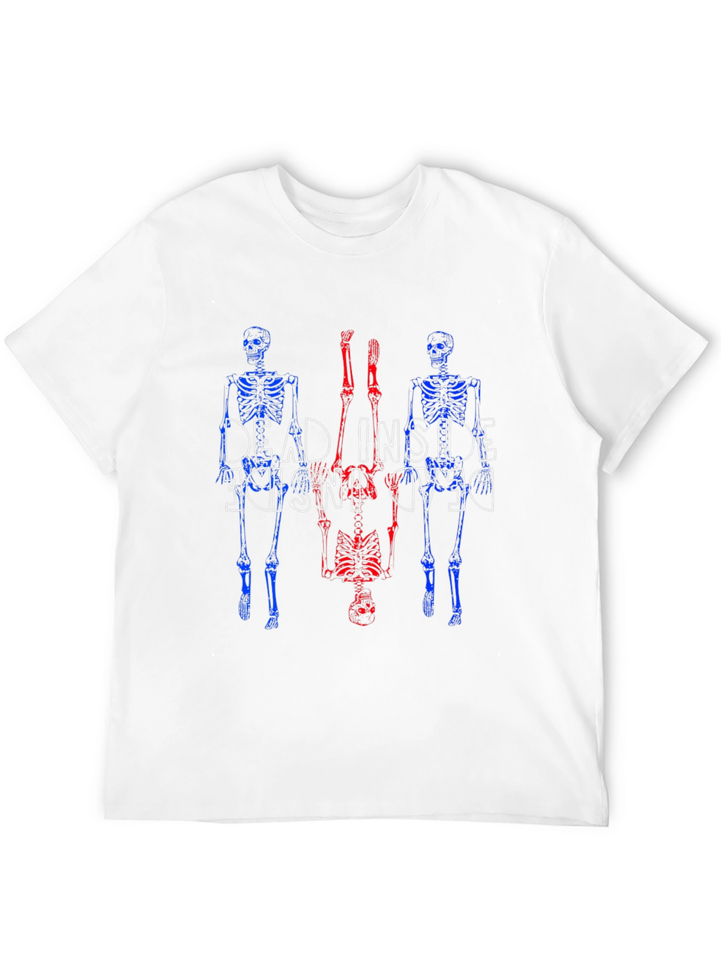 Dead Inside Skeleton Graphic Tee - Black Cotton Blend