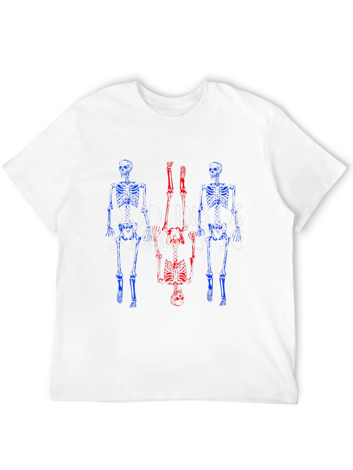 Dead Inside Skeleton Graphic Tee - Black Cotton Blend