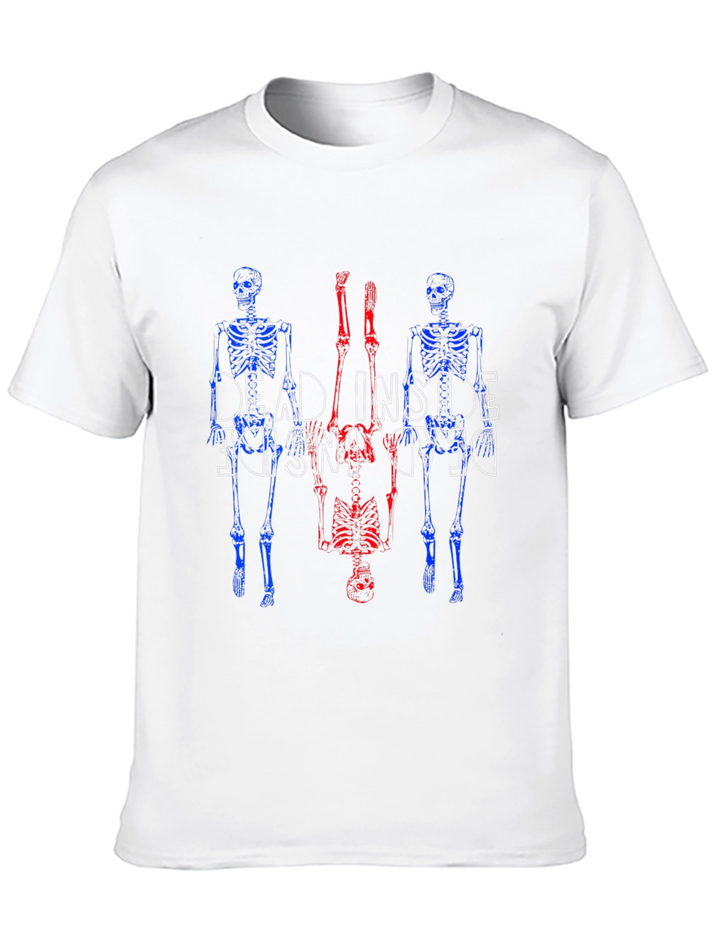 Dead Inside Skeleton Graphic Tee - Black Cotton Blend
