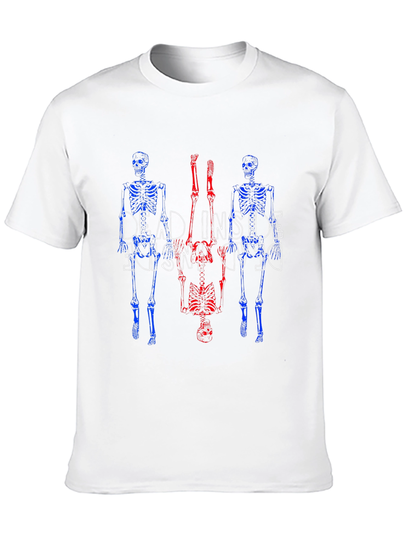 Dead Inside Skeleton Graphic Tee - Black Cotton Blend