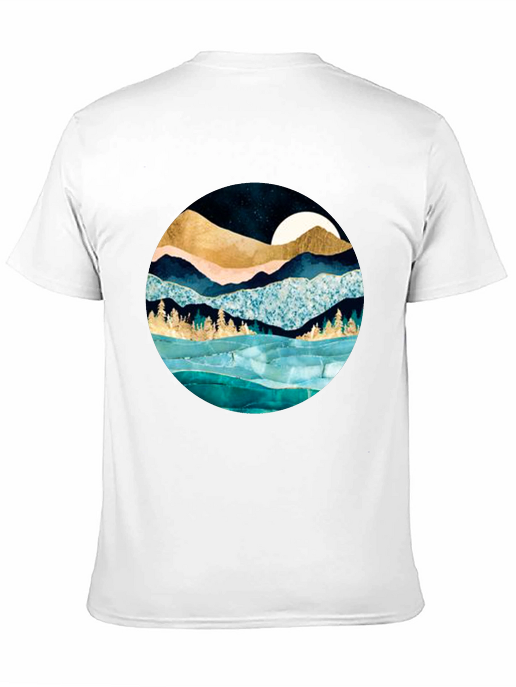 Mountain & Moon Graphic Tee - Stylish Black Shirt
