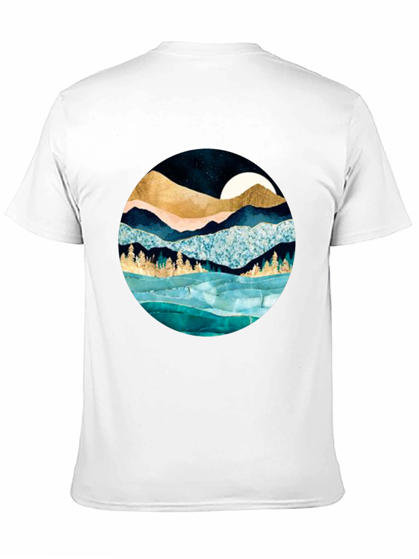Mountain & Moon Graphic Tee - Stylish Black Shirt