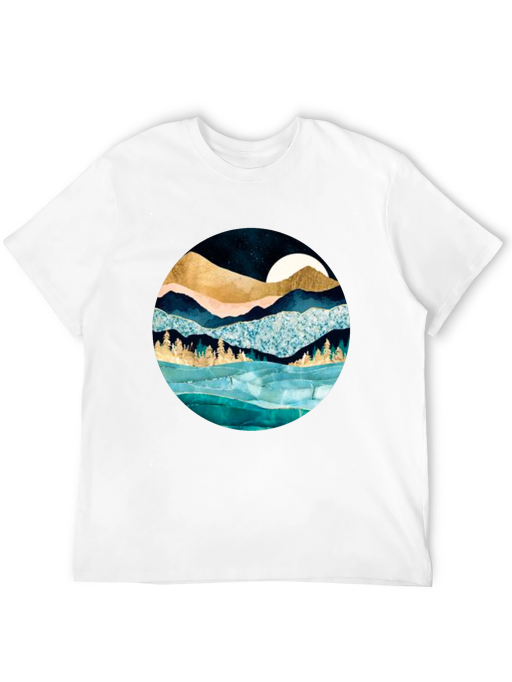 Mountain & Moon Graphic Tee - Stylish Black Shirt