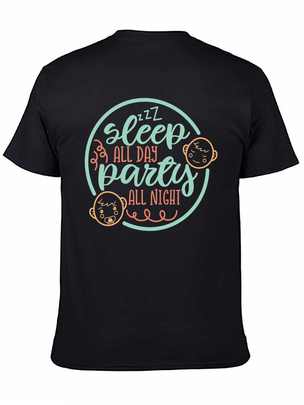 Sleep All Day Party All Night Black Tee