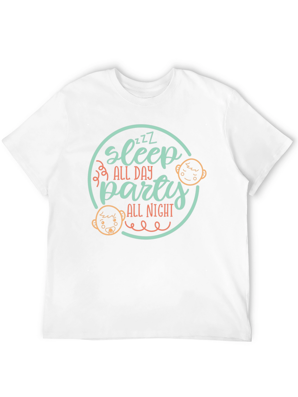 Sleep All Day Party All Night Black Tee