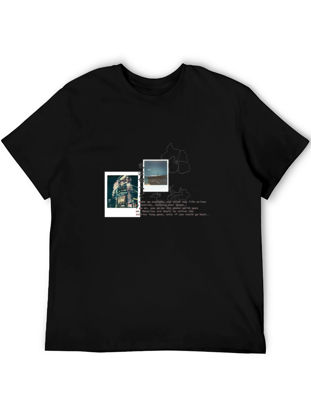 Trendy Black T-Shirt with Photo Print Design