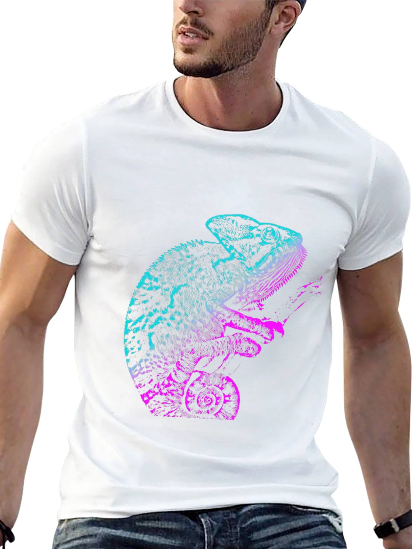Chameleon Graphic T-Shirt - Cool Gradient Design