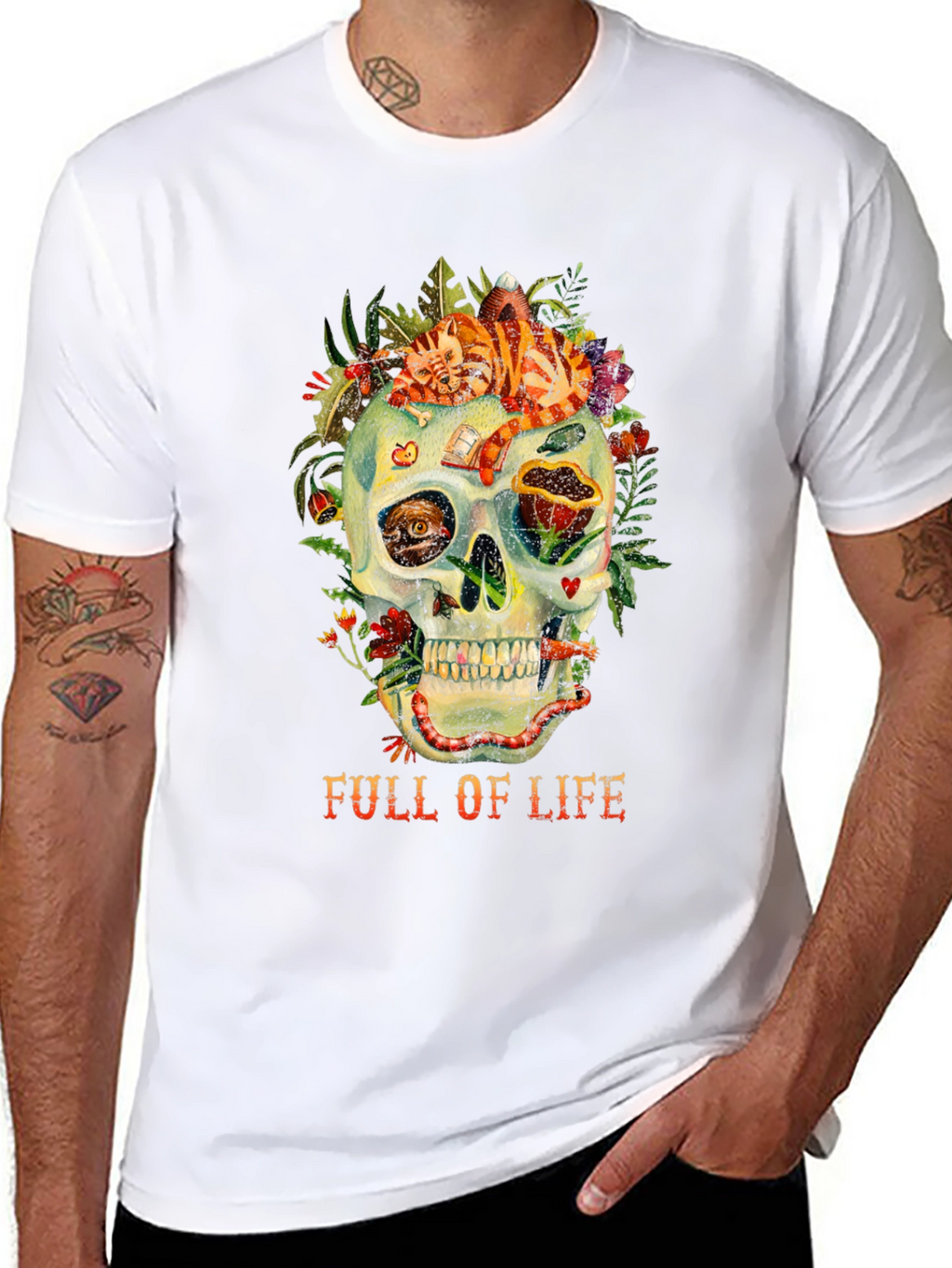 Full of Life Graphic Skull T-Shirt
