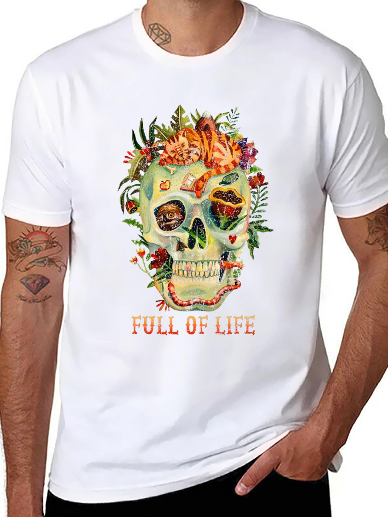Full of Life Graphic Skull T-Shirt