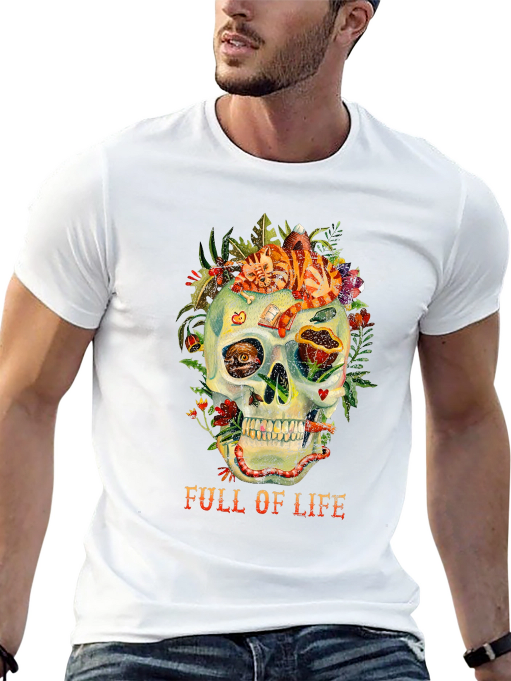 Full of Life Graphic Skull T-Shirt