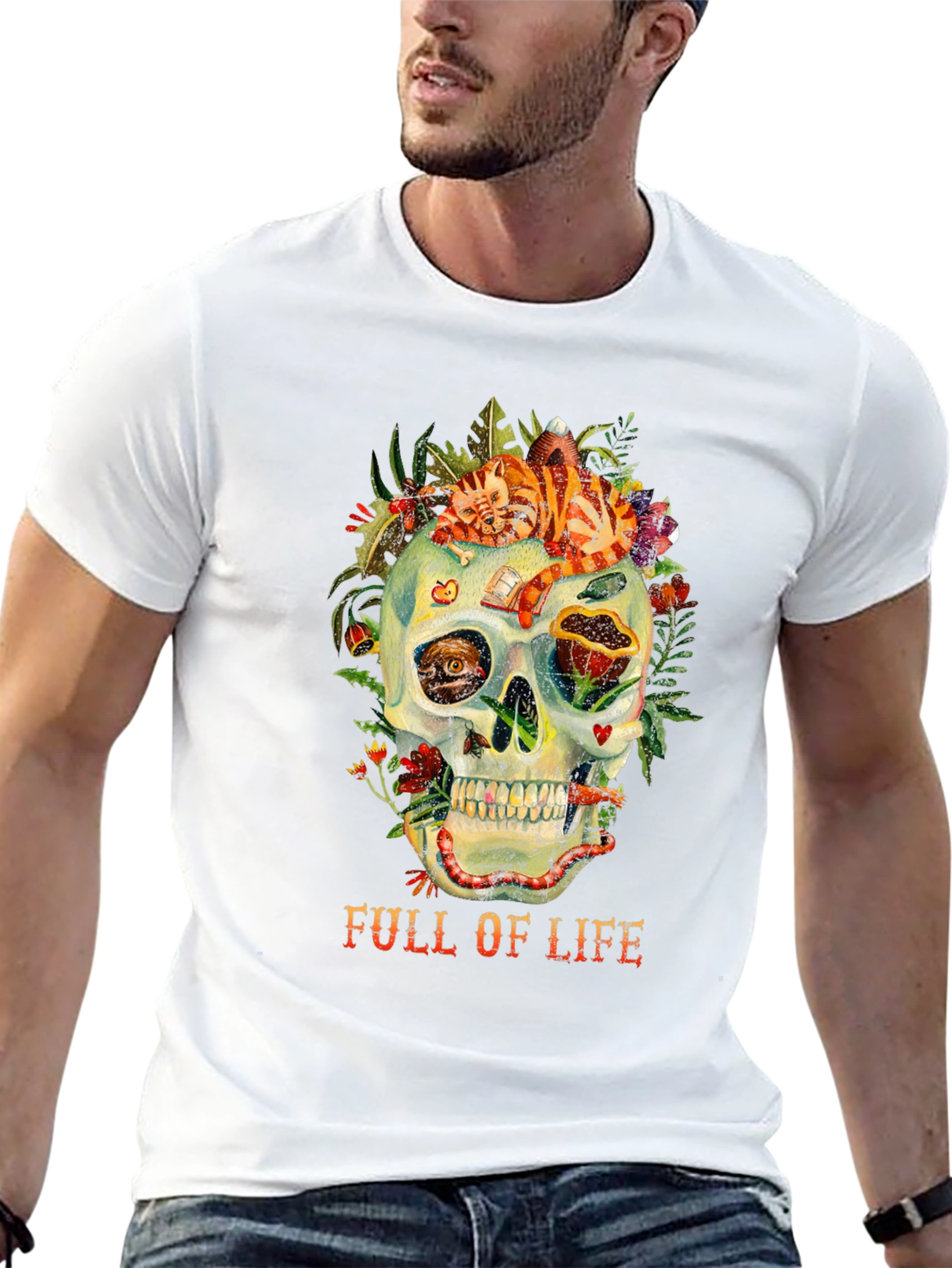 Full of Life Graphic Skull T-Shirt