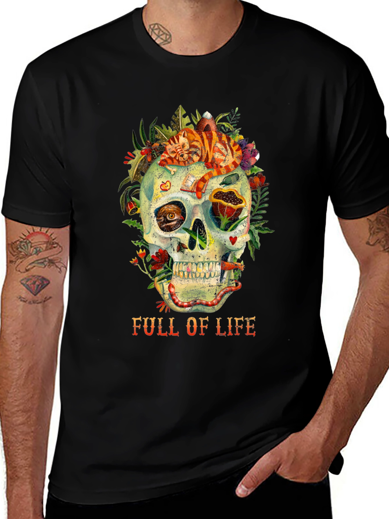Full of Life Graphic Skull T-Shirt