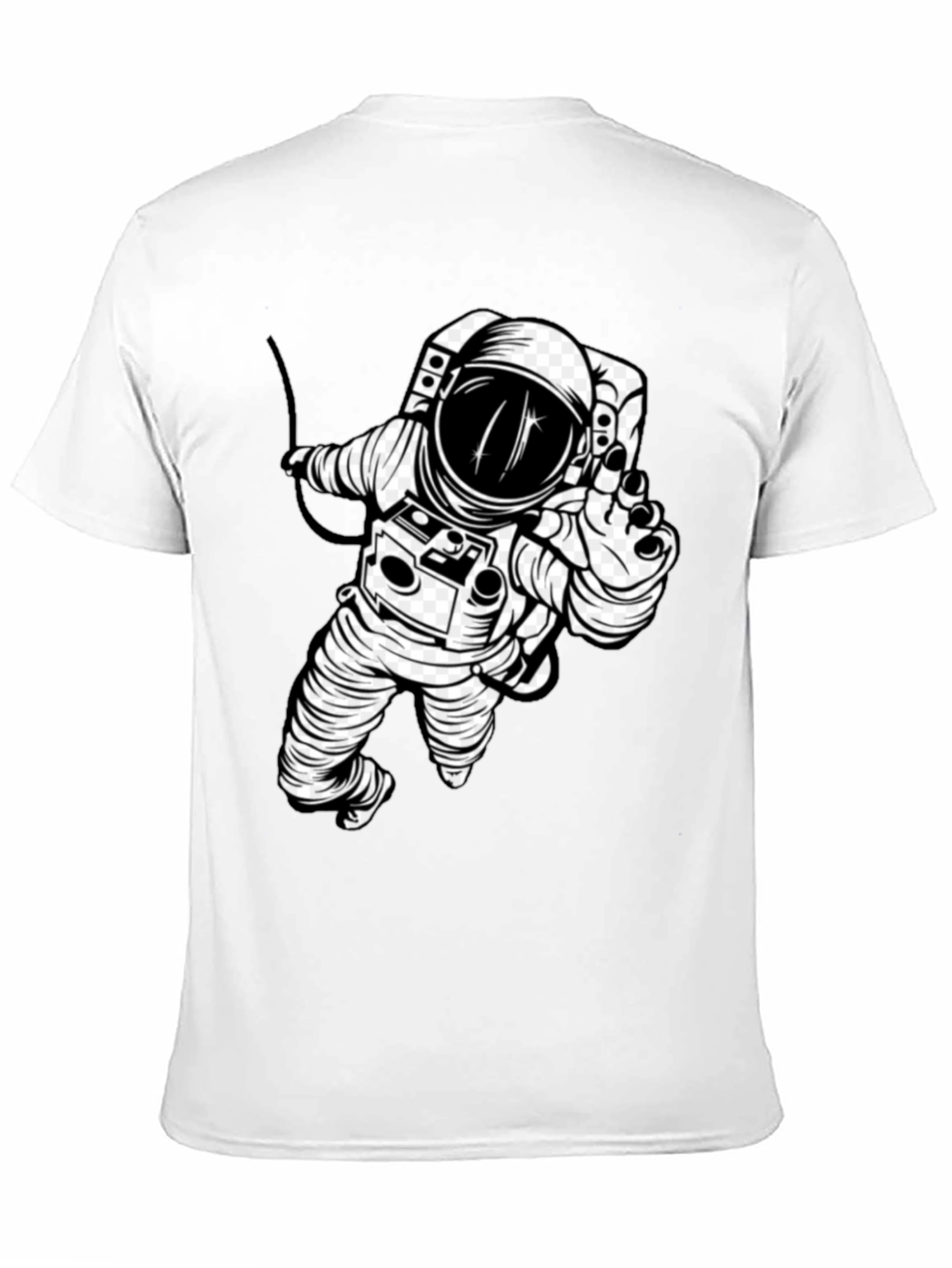 Astronaut Graphic T-Shirt - Black Crew Neck Tee