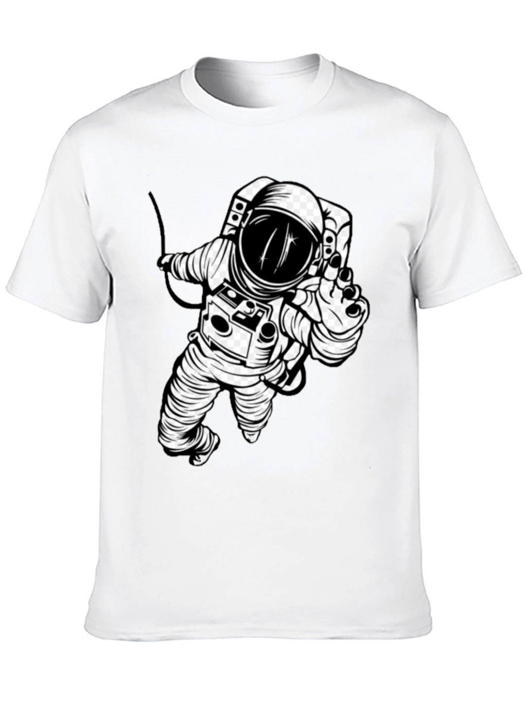 Astronaut Graphic T-Shirt - Black Crew Neck Tee