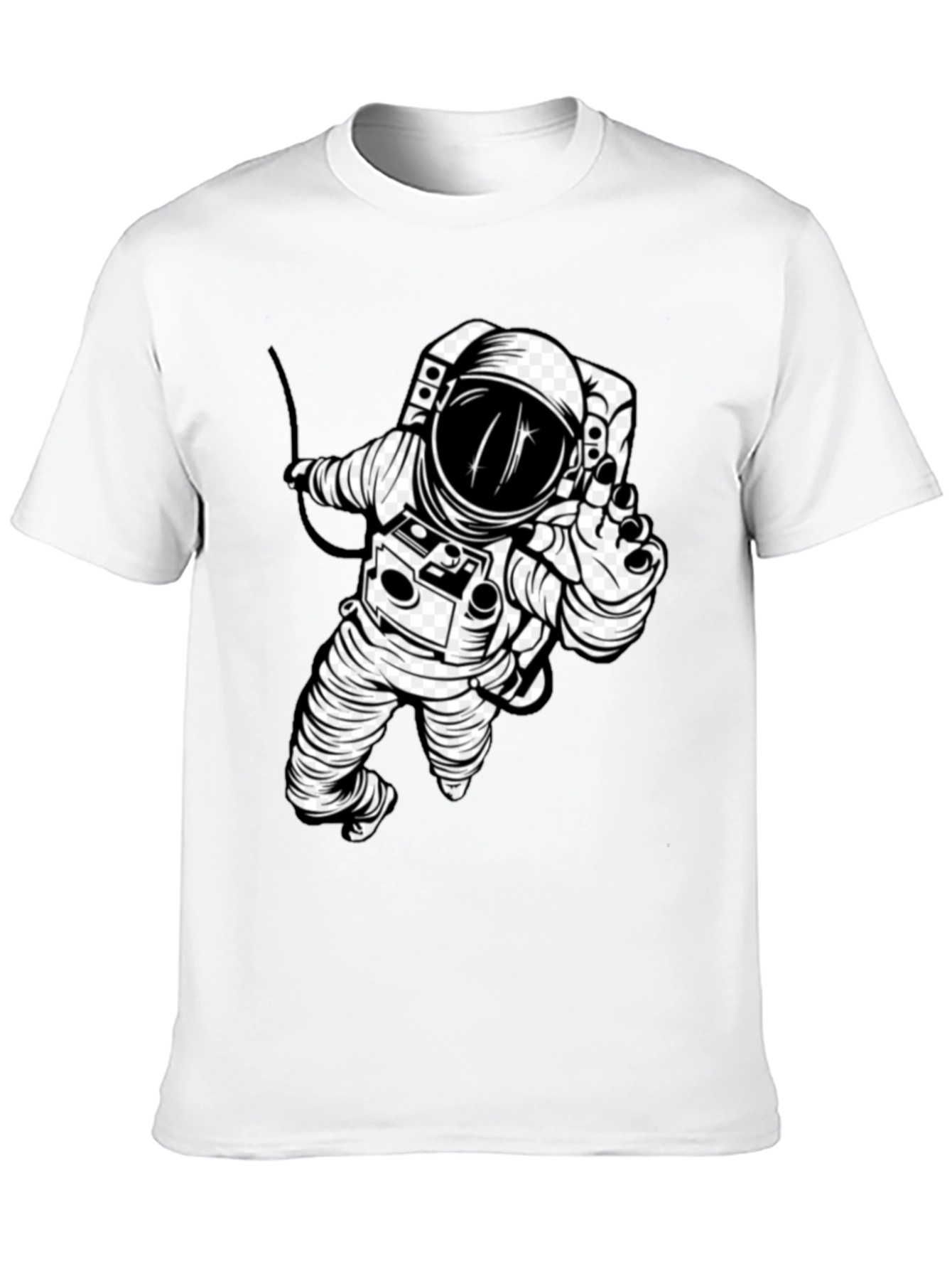 Astronaut Graphic T-Shirt - Black Crew Neck Tee