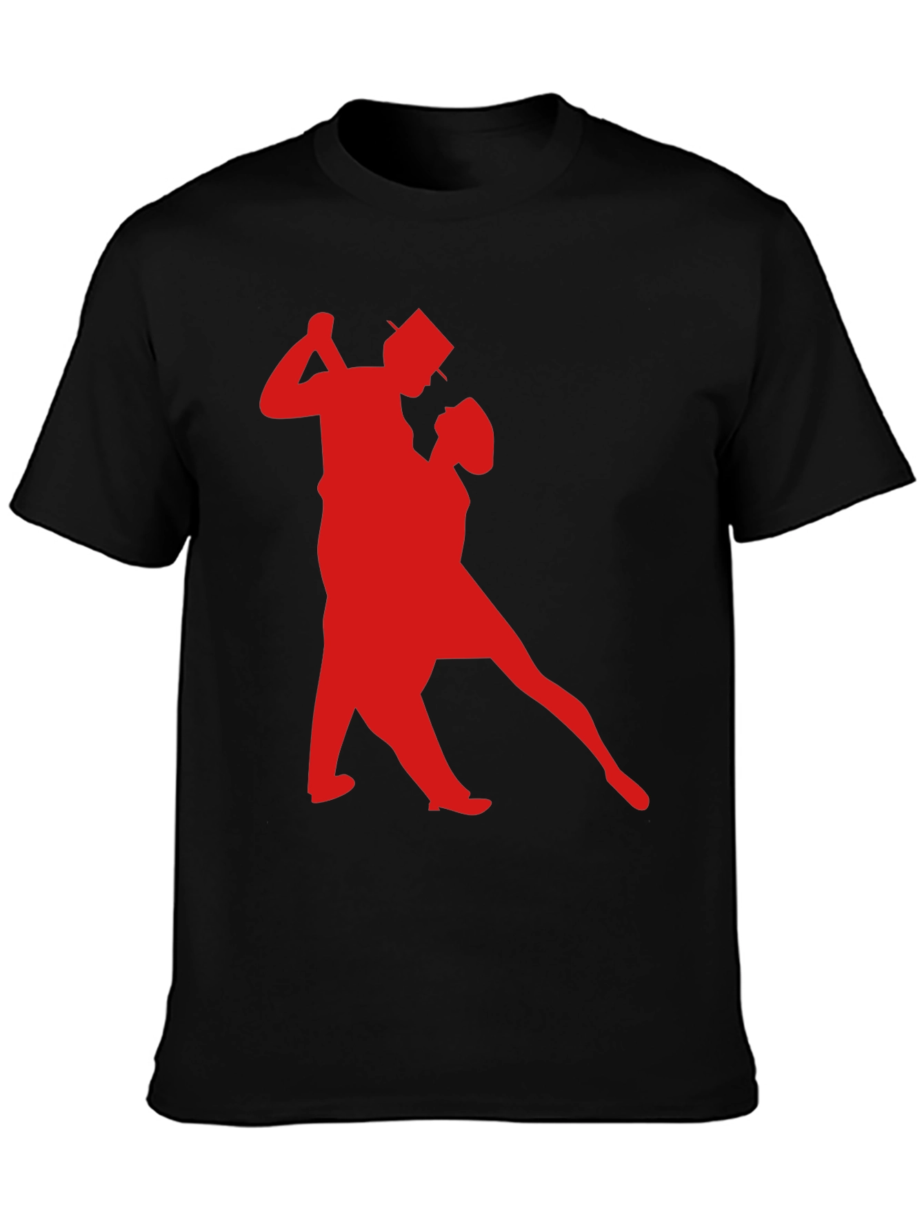 Dancing Couple Graphic Tee - Stylish Black T-Shirt