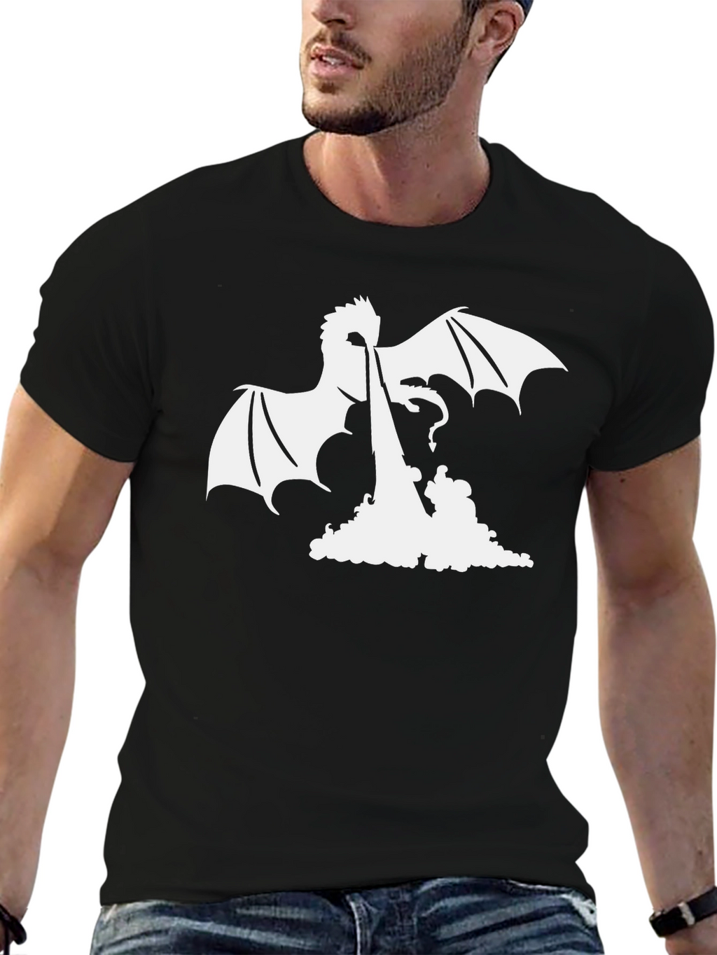 Dragon Fire Graphic Tee - Black