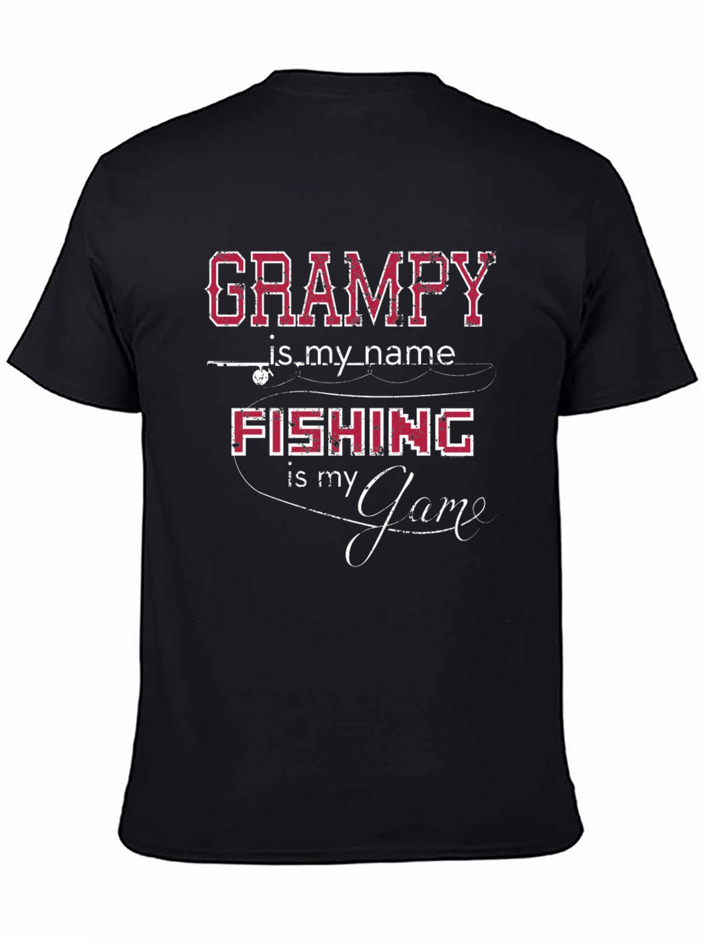 Grampy Fishing T-Shirt - Is My Name Design