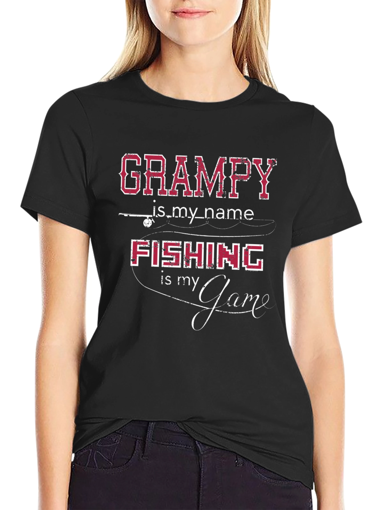 Grampy Fishing T-Shirt - Is My Name Design