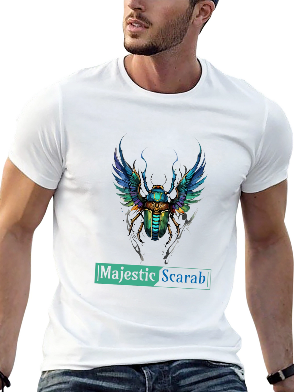 Majestic Scarab Graphic Tee - Premium Comfort Fit