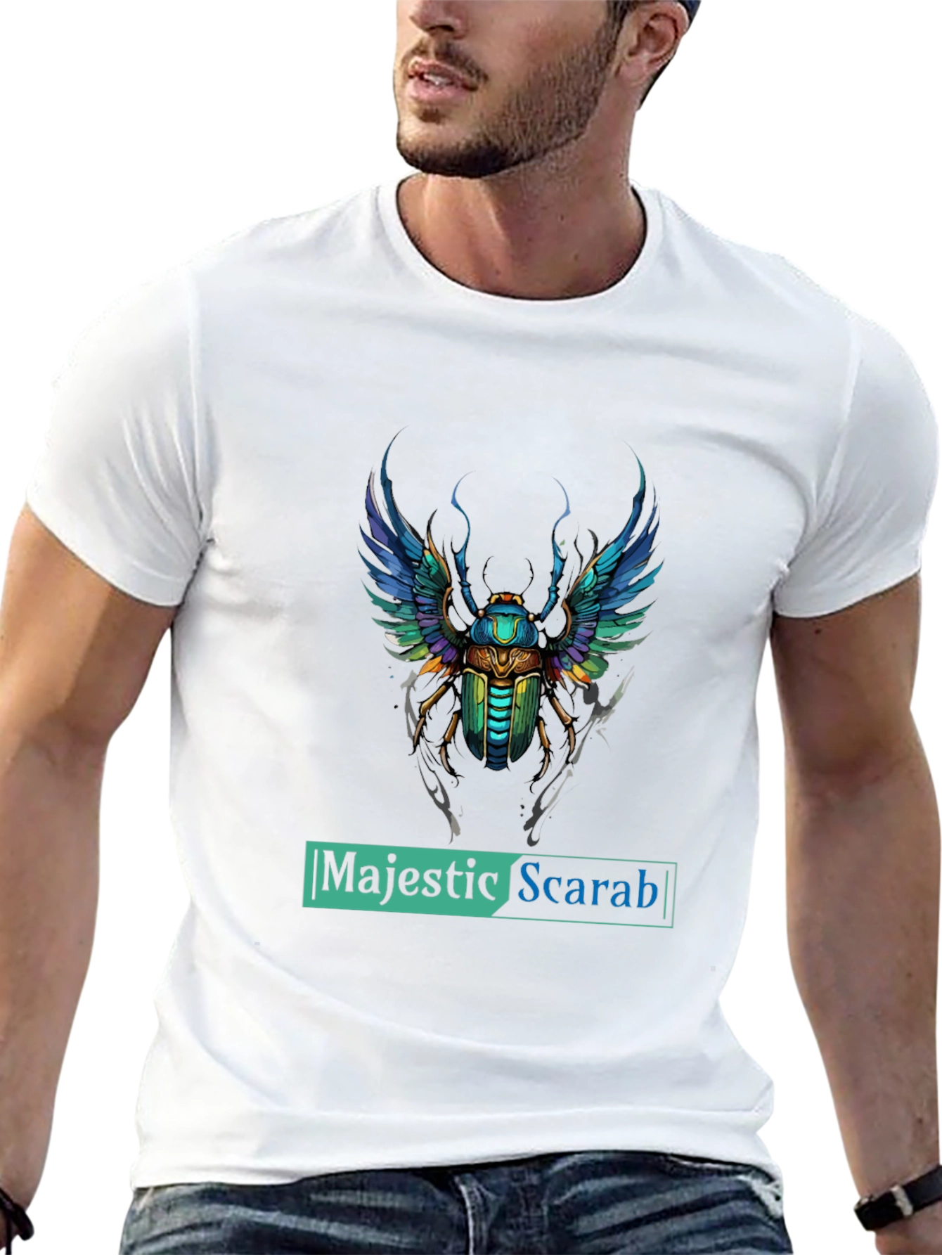 Majestic Scarab Graphic Tee - Premium Comfort Fit