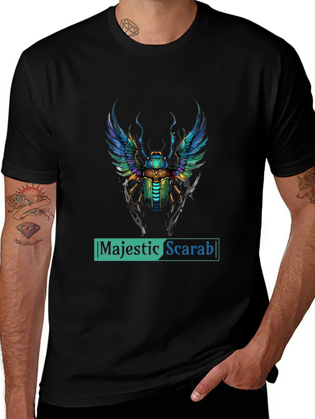 Majestic Scarab Graphic Tee - Premium Comfort Fit