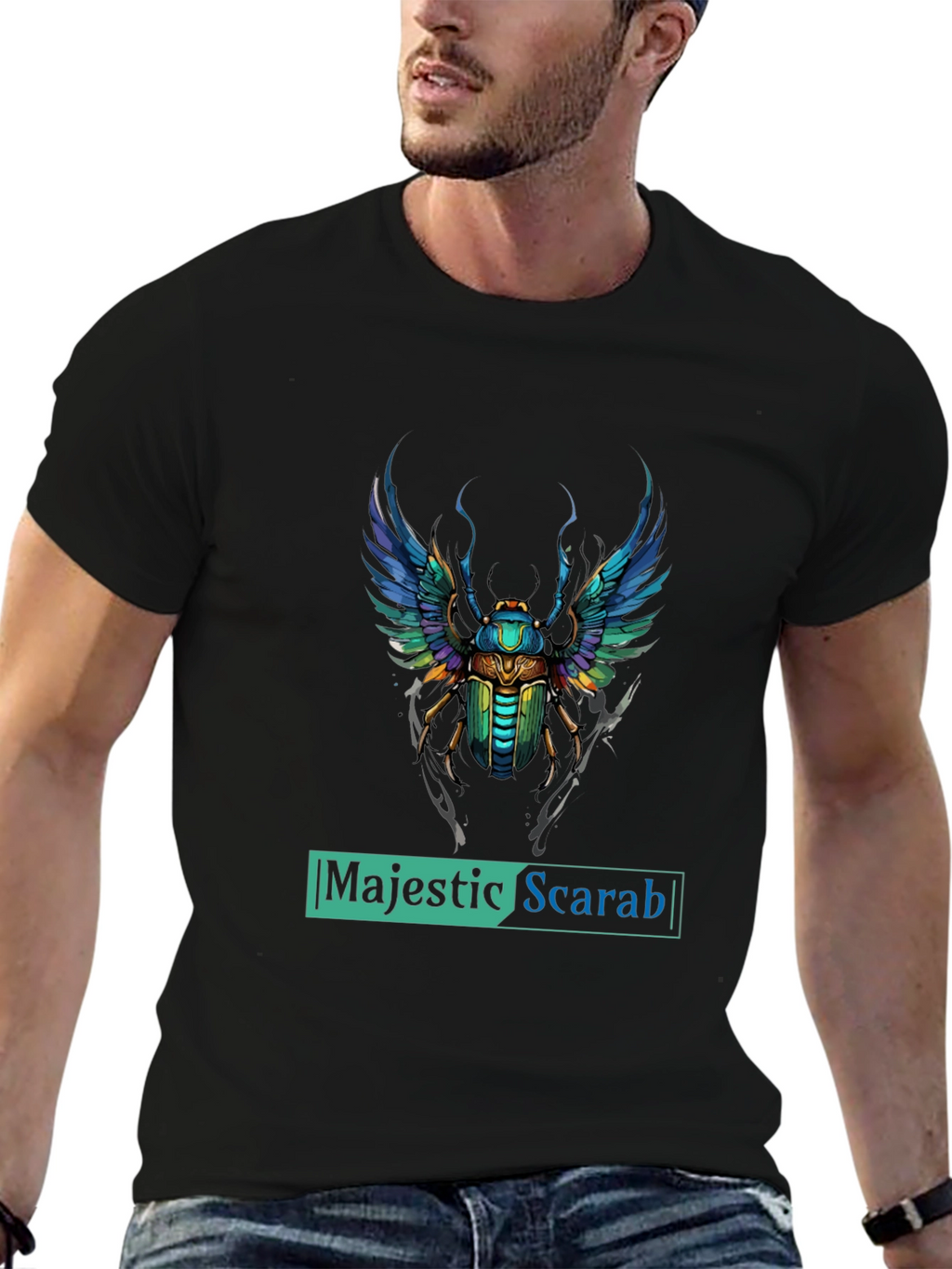 Majestic Scarab Graphic Tee - Premium Comfort Fit
