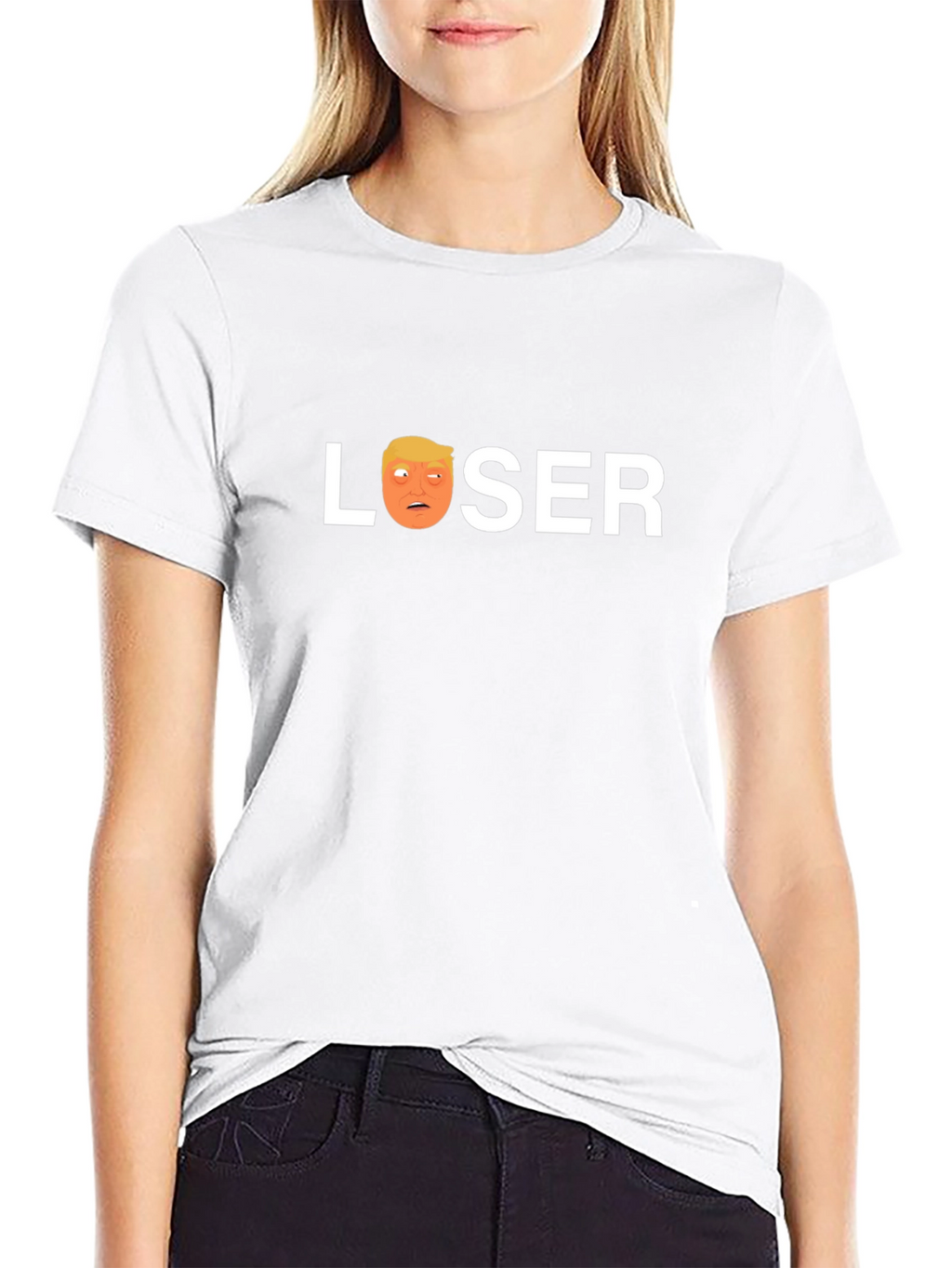 Loser Trump Graphic T-Shirt - Black Crew Neck Tee