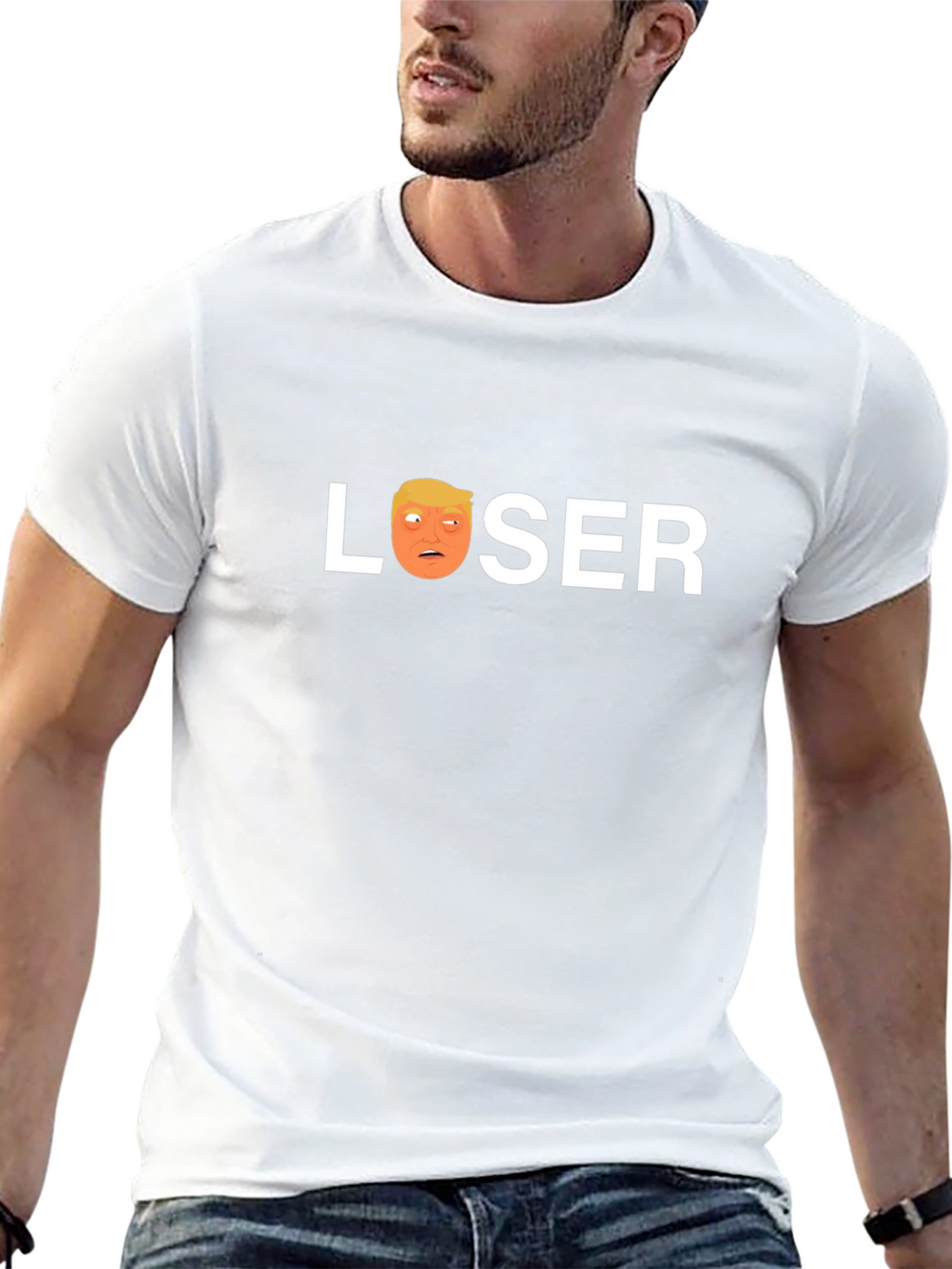 Loser Trump Graphic T-Shirt - Black Crew Neck Tee