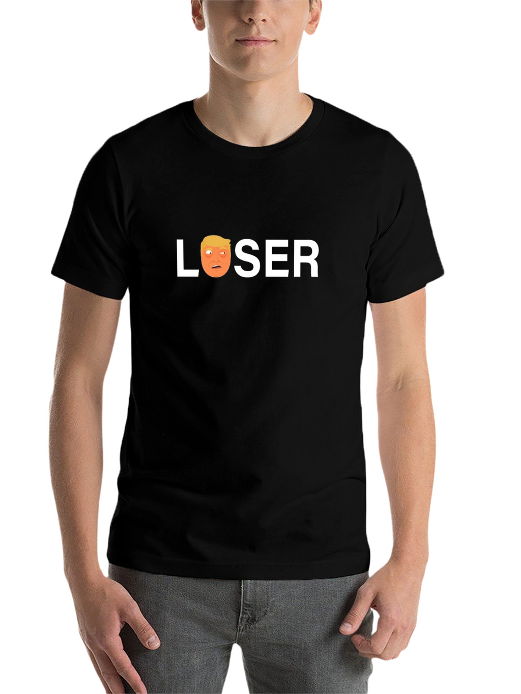 Loser Trump Graphic T-Shirt - Black Crew Neck Tee