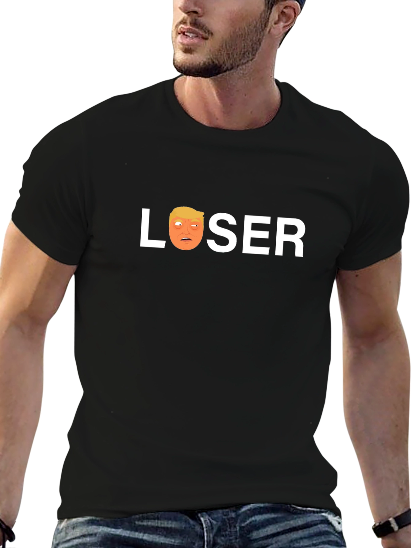 Loser Trump Graphic T-Shirt - Black Crew Neck Tee