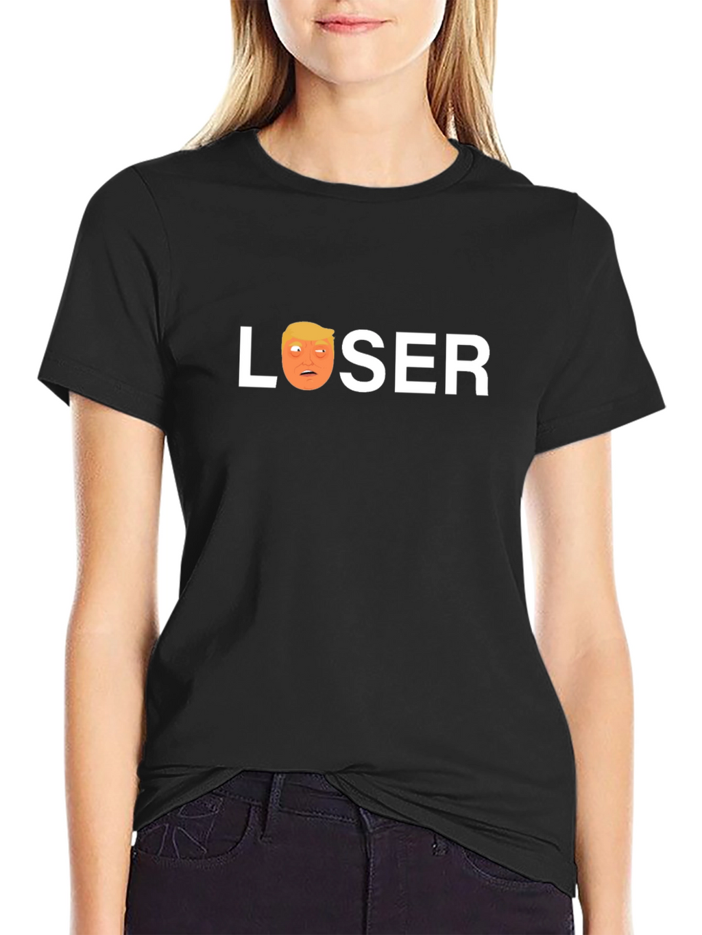Loser Trump Graphic T-Shirt - Black Crew Neck Tee