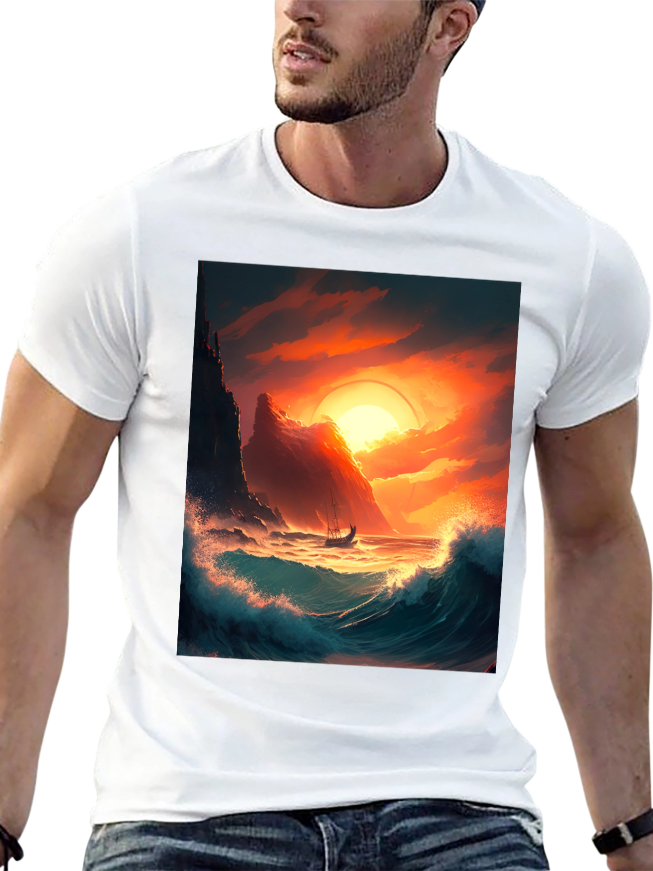 Sunset Voyage Graphic Tee - Coastal Adventure