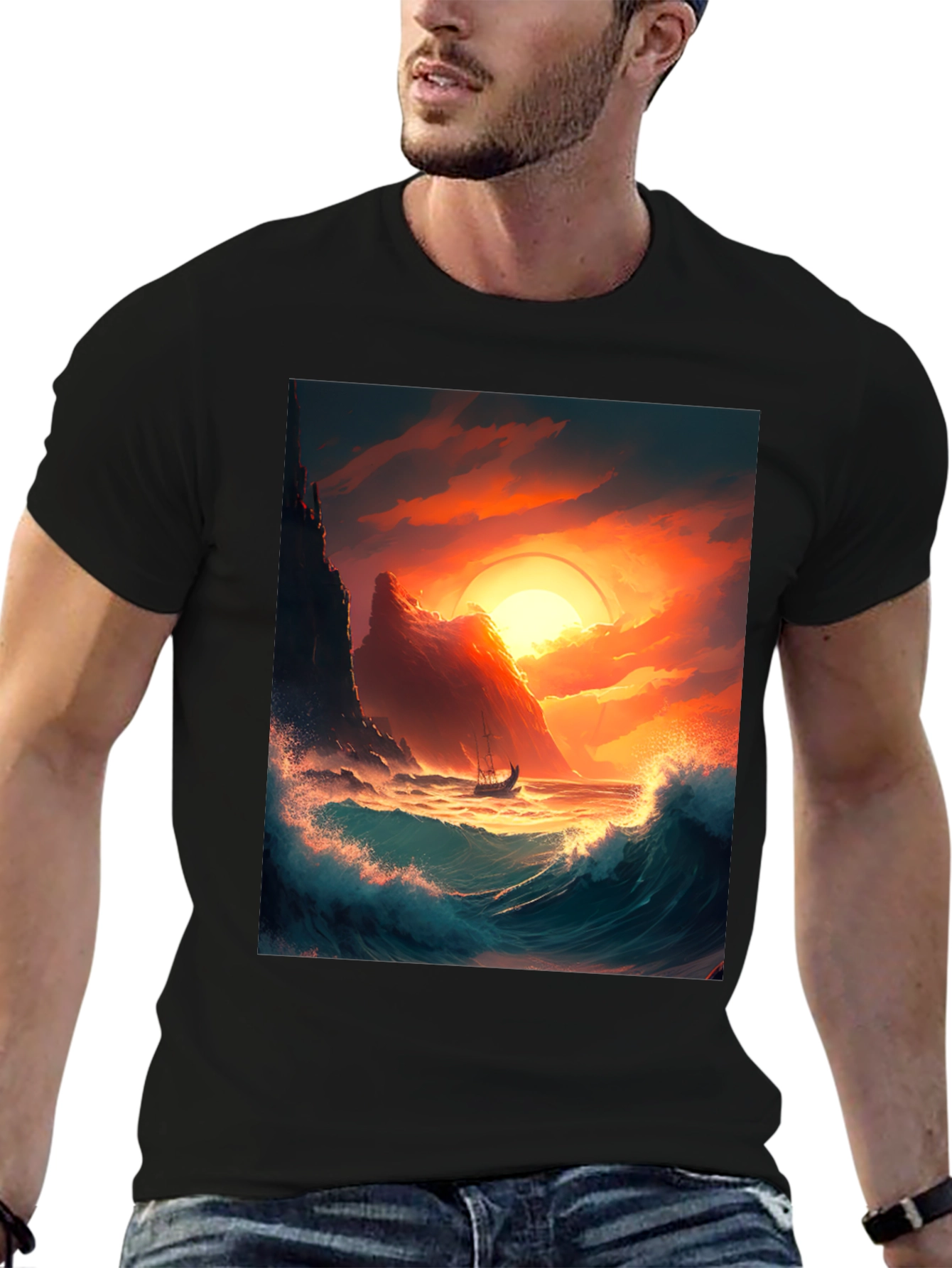 Sunset Voyage Graphic Tee - Coastal Adventure